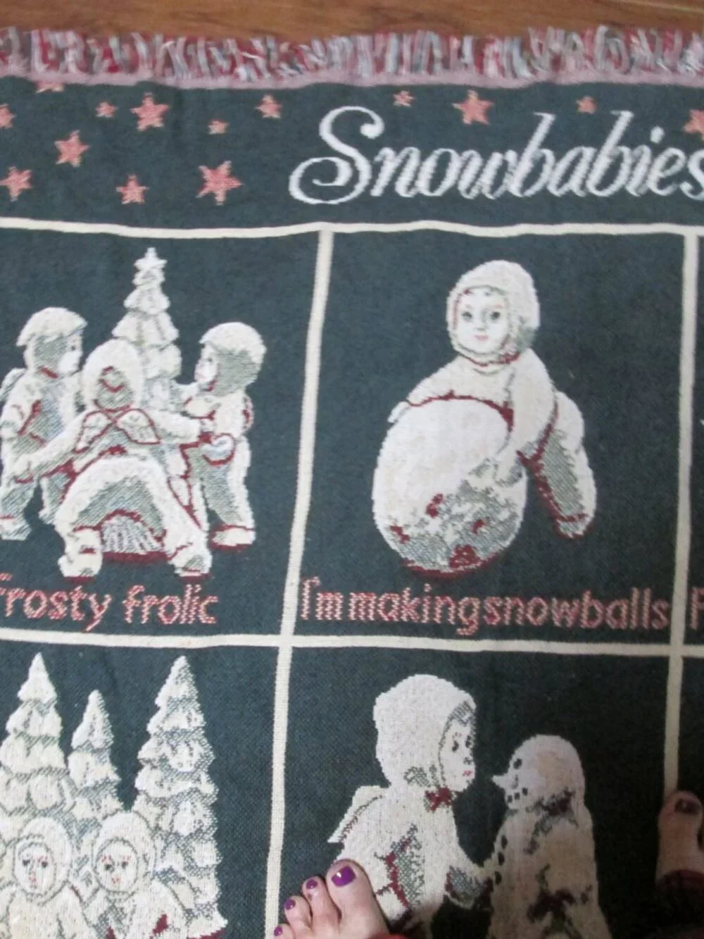 vtg Dept 56 Snowbabies Goodwin Weavers snowblanket Holiday themed